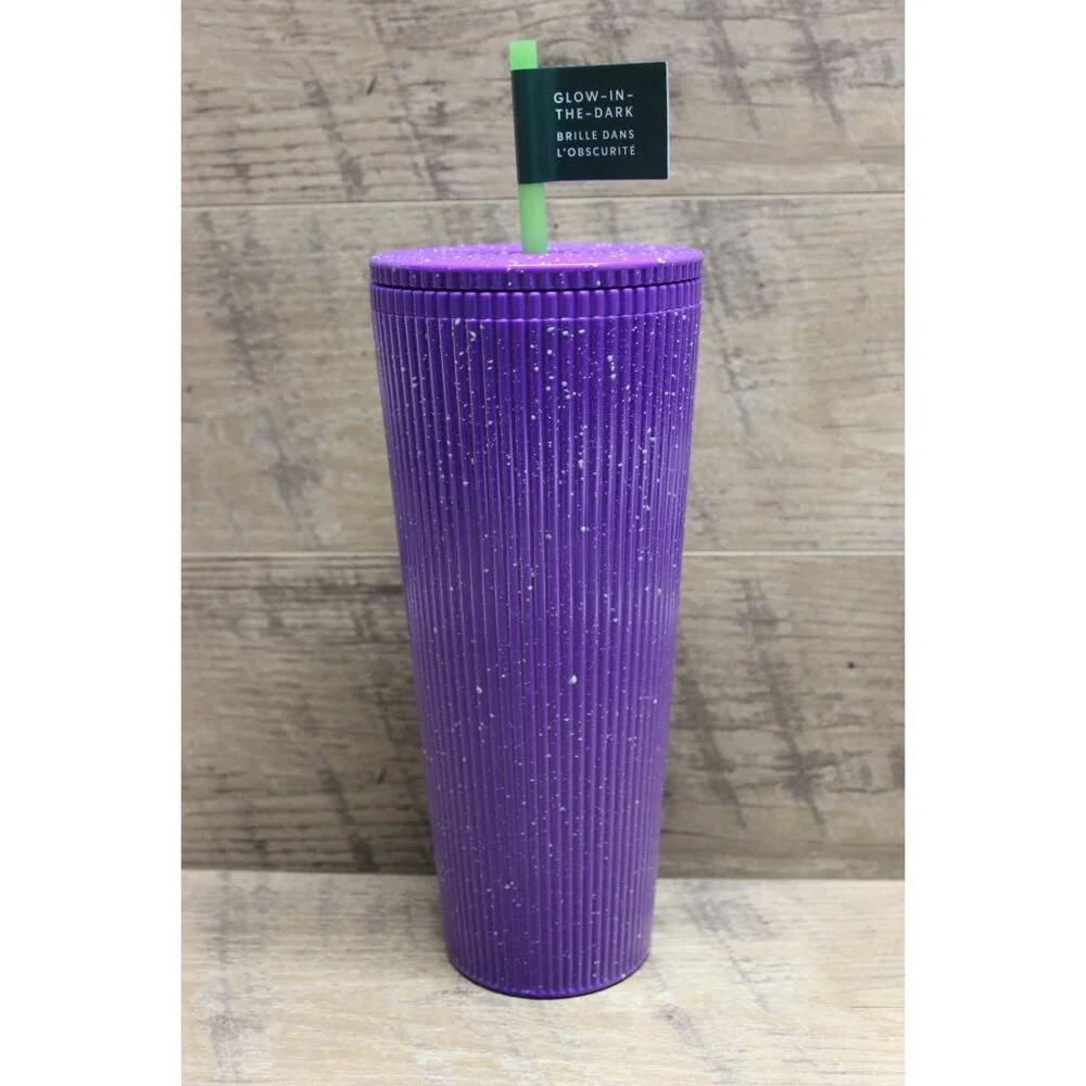 Starbucks 2024 Fall‎ Halloween purple splatter glow in dark 24oz venti tumbler